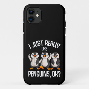 Capa Para iPhone 11 Eu Só Realmente Gosto De Pinguins Crianças Meninas