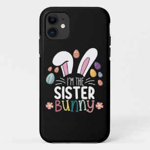 Capa Para iPhone 11 Eu Sou a Irmã Coelhinha Páscoa Família Corresponde