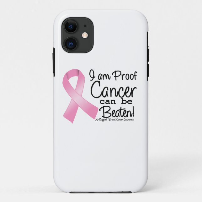 Capa Para iPhone 11 Eu sou cancro da mama da prova posso ser batido (Verso)