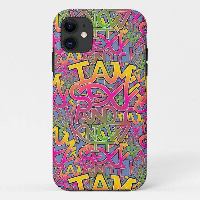 Capa Para iPhone 11 Eu sou "sexy" e eu sei-o - grafites (Verso)