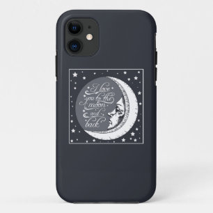 Capa Para iPhone 11 Eu te amo à lua e à parte traseira