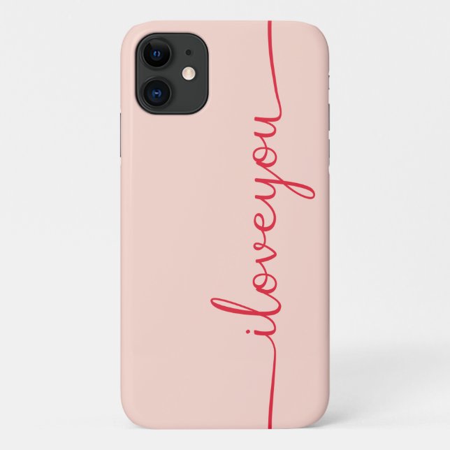 Capa Para iPhone 11 Eu te amo em vermelho (Verso)