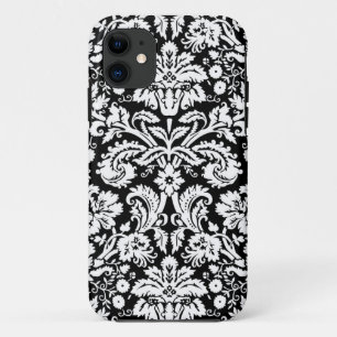 Capa Para iPhone 11 eu telefono à cor damasco 5 preta