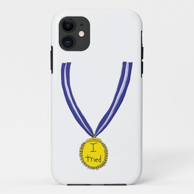Capa Para iPhone 11 Eu Tentei Medalha (Verso)