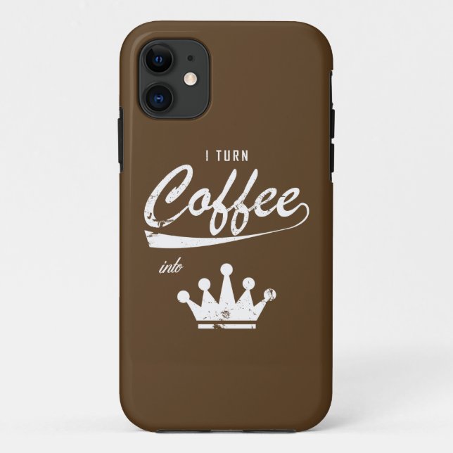Capa Para iPhone 11 Eu Transformo Café Em KOMs (Verso)