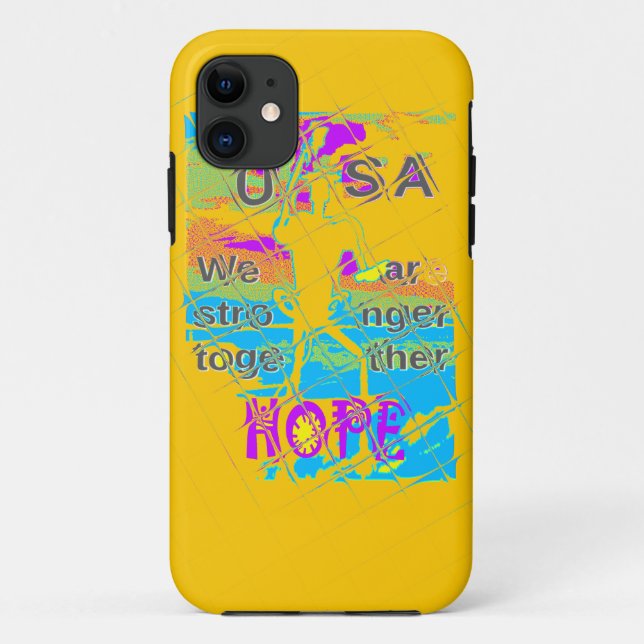 Capa Para iPhone 11 EUA Hillary Hope Fortalece Juntos (Verso)