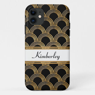 Capa Para iPhone 11 Excelente Art Deco Gatsby Style Shell Faux Dourado