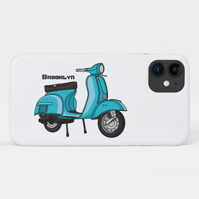 Capa Para iPhone 11 Exemplo de desenho animado de motocicleta em forma (Verso (horizontal))