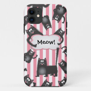 Capa Para iPhone 11 Exemplo distorcido Funky do gato iPhone4 do