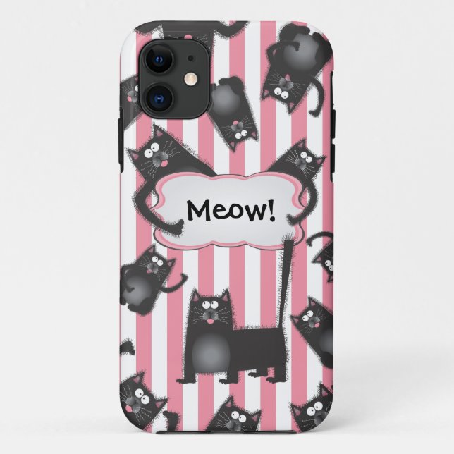 Capa Para iPhone 11 Exemplo distorcido Funky do gato iPhone4 do (Verso)