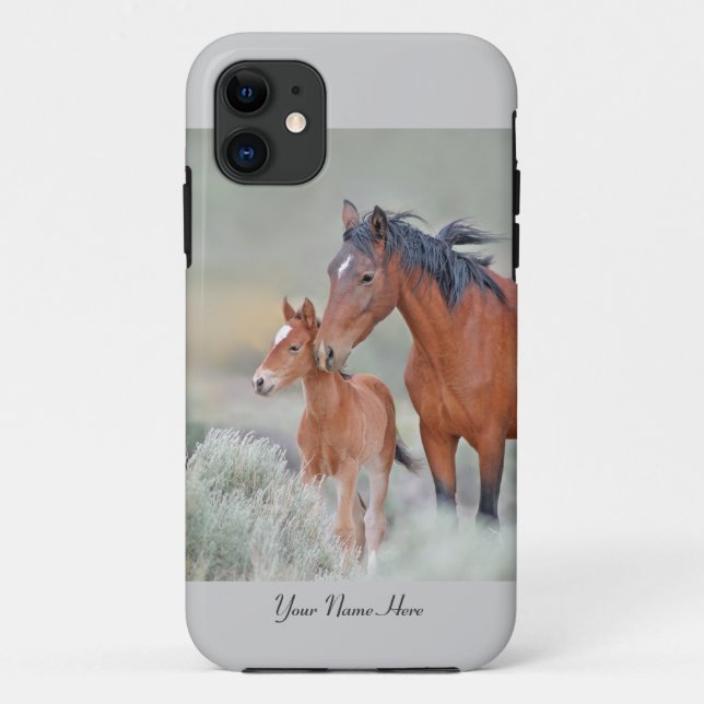Capa Para iPhone 11 Exemplo selvagem dos cavalos iPhone5 do mustang (Verso)