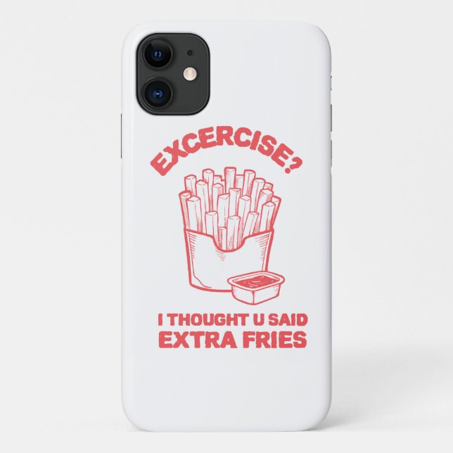 Capa Para iPhone 11 Exercício Eu pensei que você disse batata frita ex (Verso)