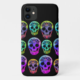 Capa Para iPhone 11 Explosão de Caveiras Coloridas Antidepressivas Cai