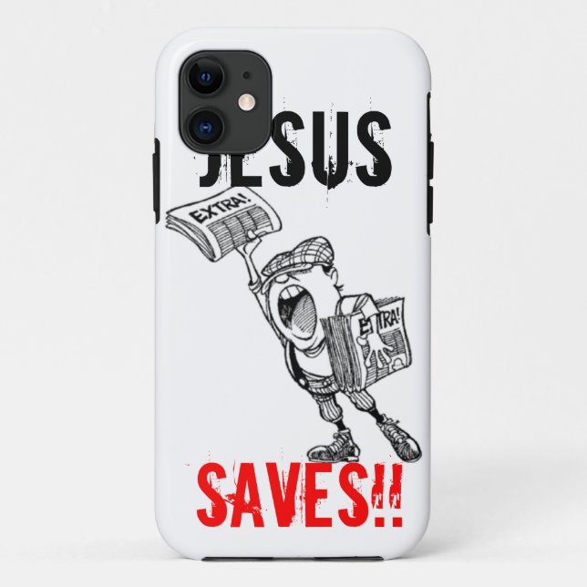 Capa Para iPhone 11 Extra, extra! Jesus salvar!! (Verso)