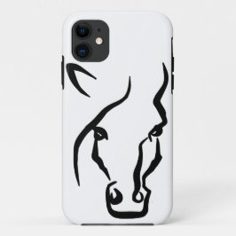 Capa Para iPhone 11 Face de Cavalo Preto e Branco