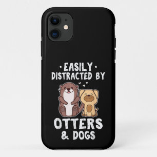 Capa Para iPhone 11 Facilmente Distraído Por Lontras e Cães Engraçado