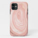 Capa Para iPhone 11 Falso Dourado Cor-de-rosa-Blush Geode Agate (Back)
