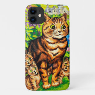 Capa Para iPhone 11 Família de Gatos em Jardim, Louis Wain