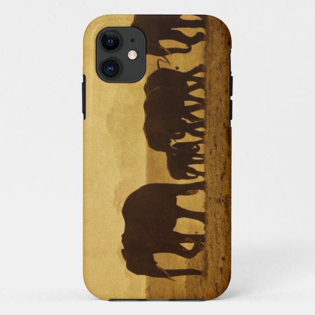 Capa Para iPhone 11 Família do elefante (Verso)