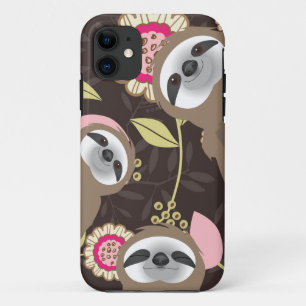 Capa Para iPhone 11 Família Marrom de flores espreitando pela selva