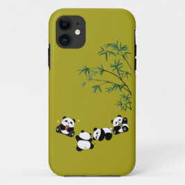 Capa Para iPhone 11 Família Panda Cuja Bamboo | Panda Adorável