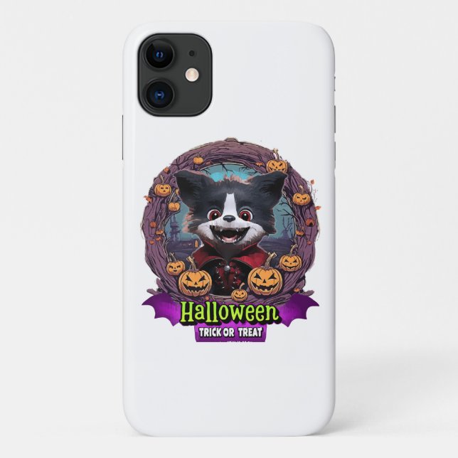 Capa Para iPhone 11 Fantasia de Halloween para Cachorro (Verso)