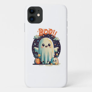 Capa Para iPhone 11 Fantasma Divertido do Halloween Boo na Galáxia