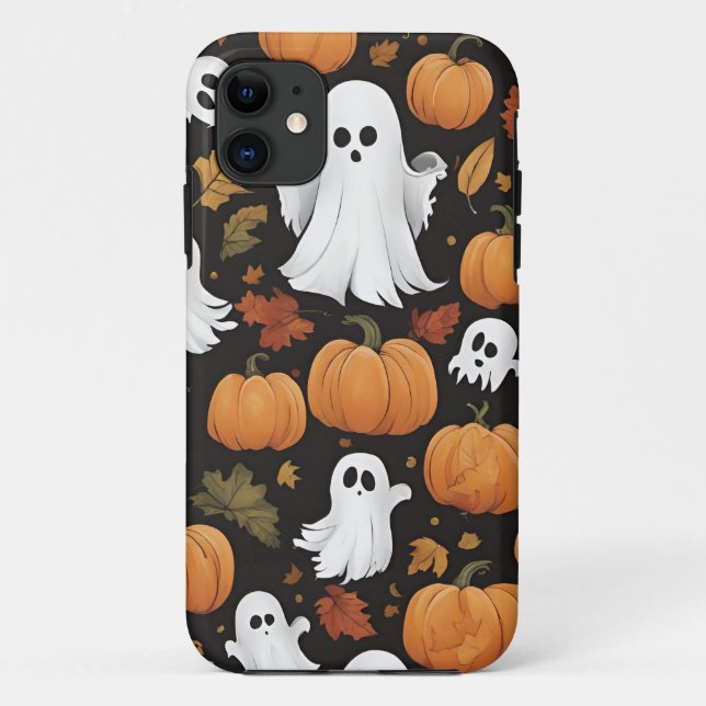 Capa Para iPhone 11 Fantasma e Abóboras Pequenos (Verso)