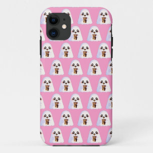 Capa Para iPhone 11 Fantasma Spooky Com Café Forçado