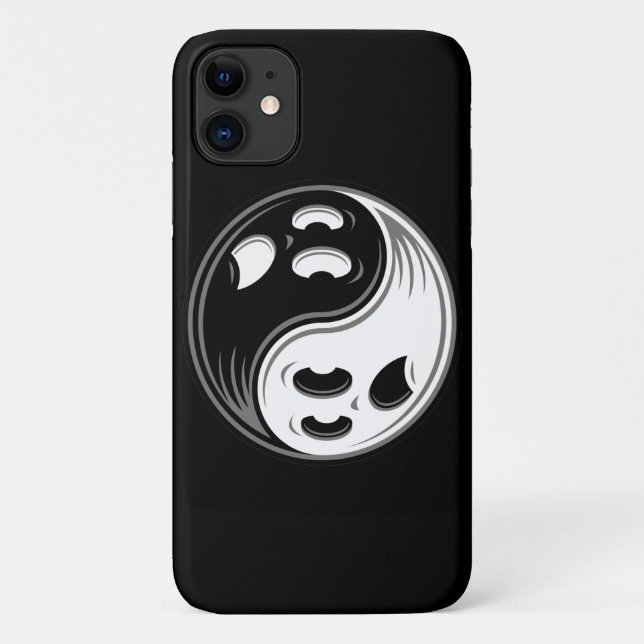 Capa Para iPhone 11 Fantasma Yin Yang Black and White (Verso)