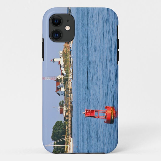 Capa Para iPhone 11 Farol de East Point, Gloucester Massachusetts (Verso)