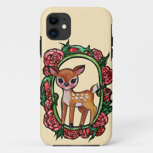 Capa Para iPhone 11 Fawn Deer Rosa vermelha