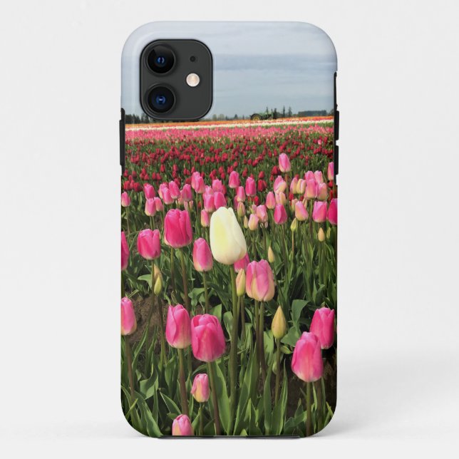 Capa Para iPhone 11 Fazenda de Tulipas em Oregon (Verso)