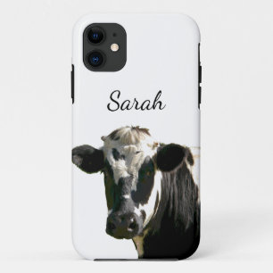 Capa Para iPhone 11 Fazenda de Vaca Holstein, de Black & White