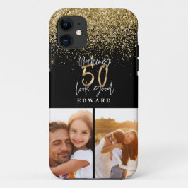 Capa Para iPhone 11 Fazer 50 parece um bom aniversário de fotos preto