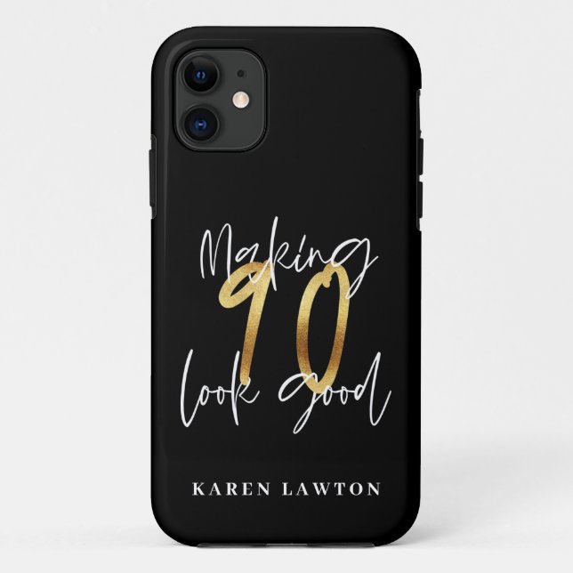 Capa Para iPhone 11 fazer 90 é um bom aniversário de ouro moderno e pr (Verso)