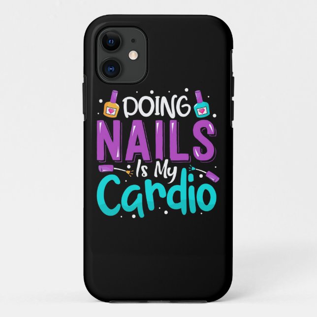 Capa Para iPhone 11 Fazer Unhas é meu Cardio (Verso)