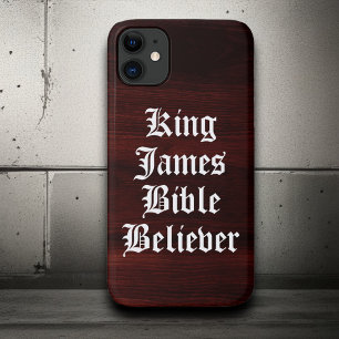 Capa Para iPhone 11 Fé Cristã Rústica Crente da Bíblia King James