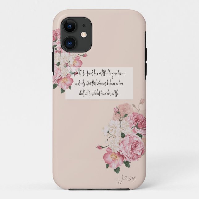 Capa Para iPhone 11 Fé Rosa Bege Sabedoria Encapsulada (Verso)