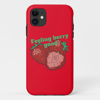 Capa Para iPhone 11 FEELING BERRY GOOD funny strawberry fruit         