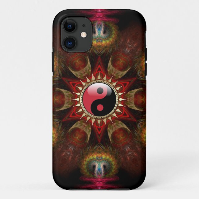 Capa Para iPhone 11 Feita com Amor: Nova Estrela Fractal de Yin Yang,  (Verso)