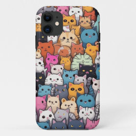 Capa Para iPhone 11 Feline Fantasy: Anime Bonita Gata Galore
