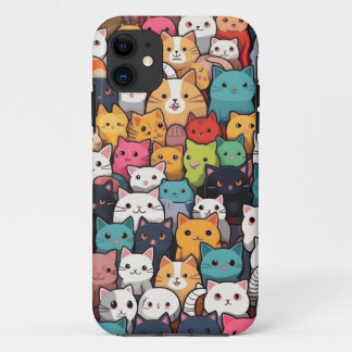 Capa Para iPhone 11 Feline Fantasy: Anime Bonita Gata Galore