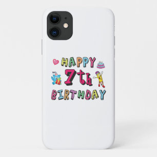 Capa Para iPhone 11 Feliz aniversário de 7. 7 anos.