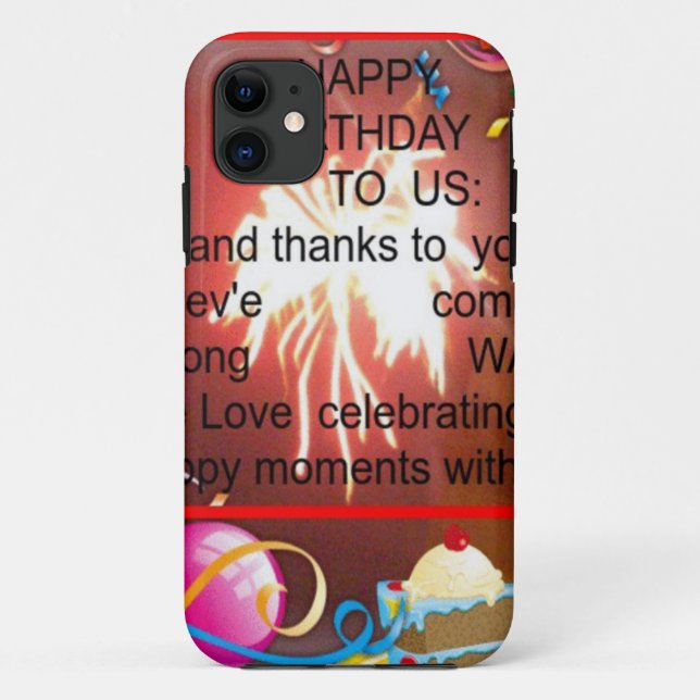 Capa Para iPhone 11 Feliz aniversário para nós, Impressão de Arte (Verso)