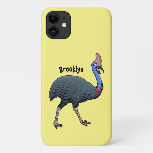 Capa Para iPhone 11 Feliz desenho animado de pássaro (Verso)