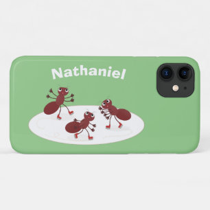 Capa Para iPhone 11 Feliz desenho das formigas vermelhas