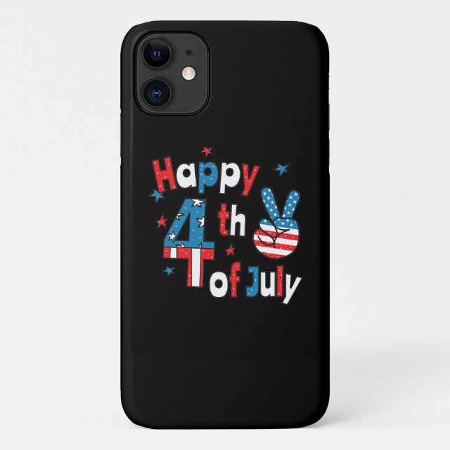 Capa Para iPhone 11 Feliz Dia da Independência em 4 de julho (Verso)