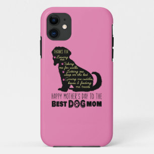 Capa Para iPhone 11 Feliz Dia de as mães Para O Melhor Cachorro Mãe