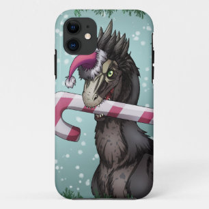 Capa Para iPhone 11 Feliz Dinossauro de Natal